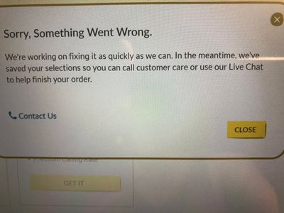 This pops up whenever i try to check out for a promos plan.